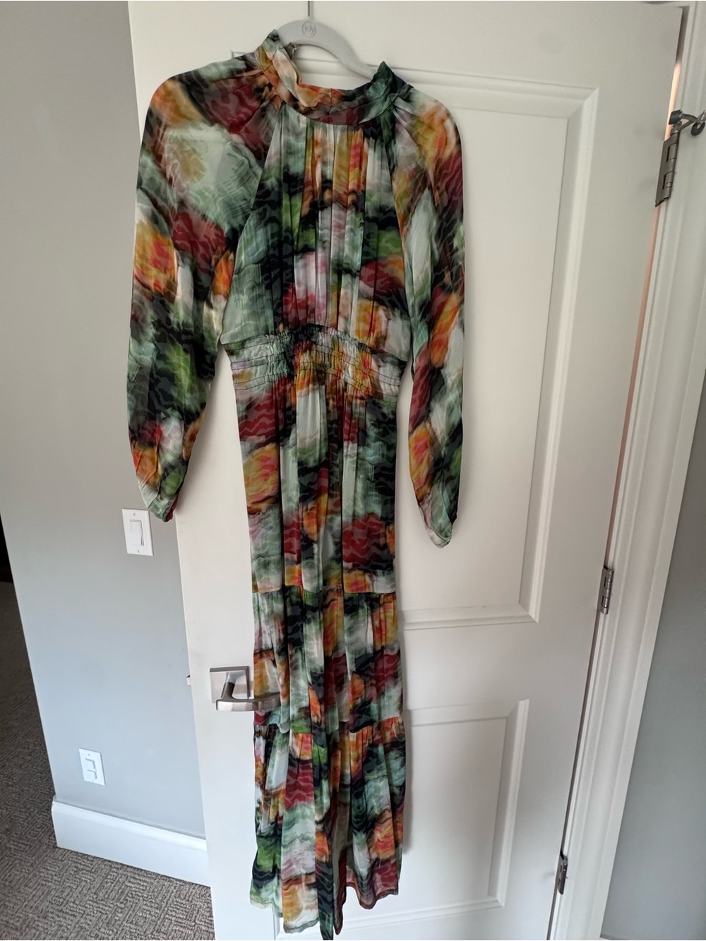 Multi-Color Long Sleeve Maxi Dress